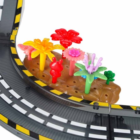 Klocki magnetyczne tor wyścigowy samochodowy 1 pojazd świecący 153 elementy