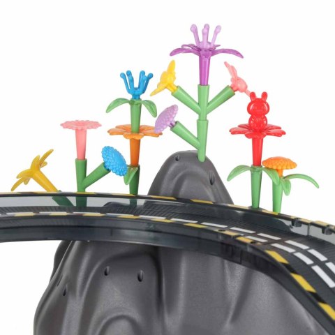 Klocki magnetyczne tor wyścigowy samochodowy 1 pojazd świecący 153 elementy