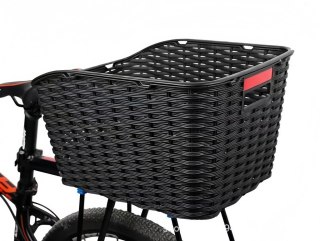 Kosz na rower koszyk rowerowy na bagażnik tylny rattanowy z odblaskiem