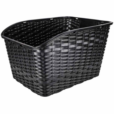 Kosz na rower koszyk rowerowy na bagażnik tylny rattanowy z odblaskiem