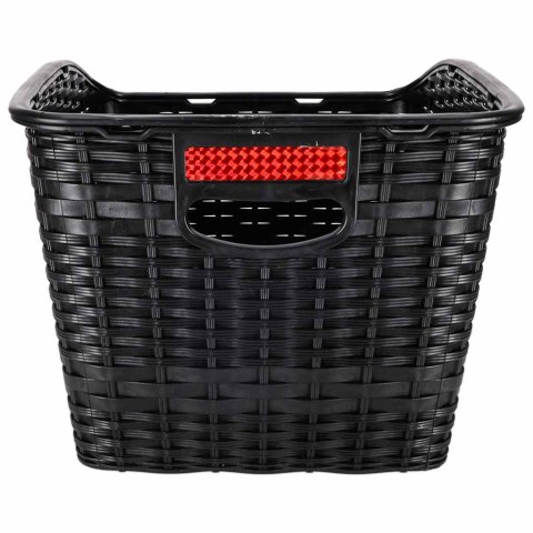Kosz na rower koszyk rowerowy na bagażnik tylny rattanowy z odblaskiem