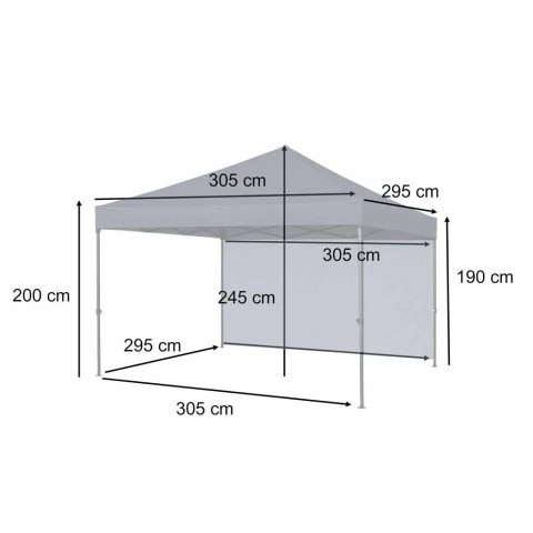Pawilon ogrodowy LUARO namiot imprezowy handlowy altana 3x3 m czarny