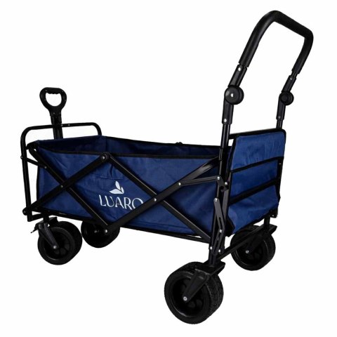 Wózek transportowy LUARO plażowy składany z daszkiem i siatką 120l granatowy