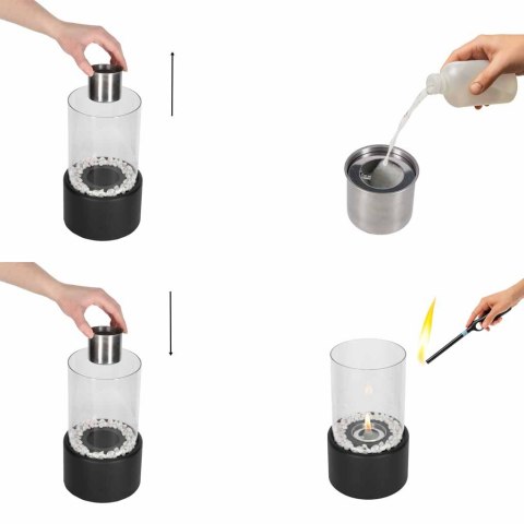 Biokominek wolnostojący stołowy bezdymny na biopaliwo pionowy