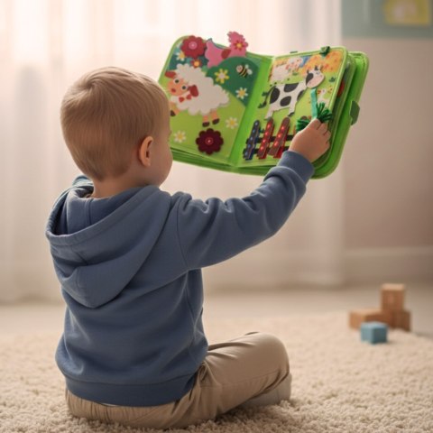 Książeczka sensoryczna edukacyjna manipulacyjna farma