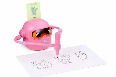 Zabawka interaktywna edukacyjna robot nauka rysowania fiszki mazaki różowy