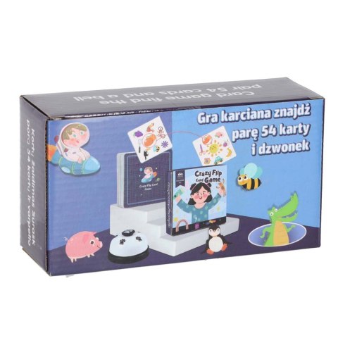 Gra na spostrzegawczość znajdź parę Crazy Flip 54 karty i dzwonek