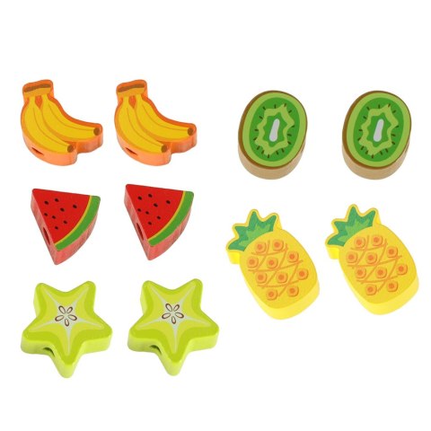 Gra zręcznościowa montessori układanka balansująca klocki drewniane jeż nawlekane owoce