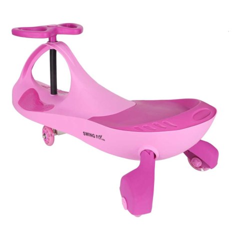 Jeździk grawitacyjny LED Swing Fix S3 świecące koła różowy