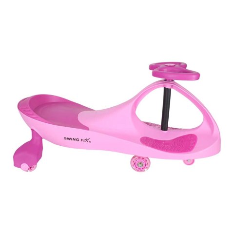 Jeździk grawitacyjny LED Swing Fix S3 świecące koła różowy