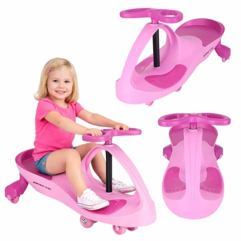 Jeździk grawitacyjny LED Swing Fix S3 świecące koła różowy