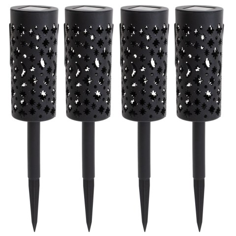 Lampa solarna ogrodowa ażurowa latarenka lampion LED czujnik zmierzchu wbijana 4szt.