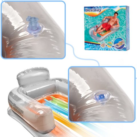 Materac dmuchany fotel BESTWAY 43028 szary