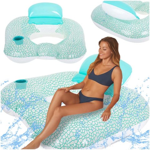 Materac dmuchany fotel do pływania leżak basenowy z poduszką oparciem + uchwyt BESTWAY 43097 102x94cm
