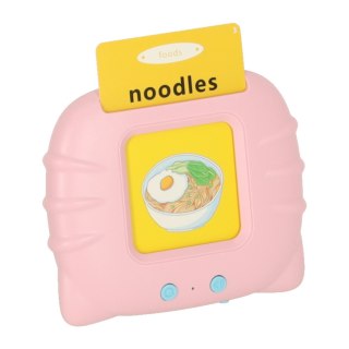 Nauka języka angielskiego czytnik kart do nauki słówek fiszki różowy