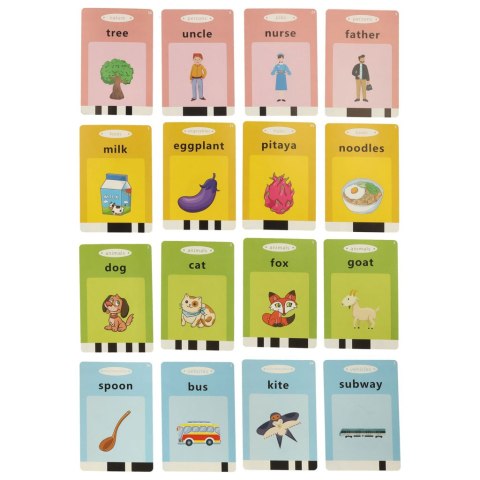 Nauka języka angielskiego czytnik kart do nauki słówek fiszki różowy
