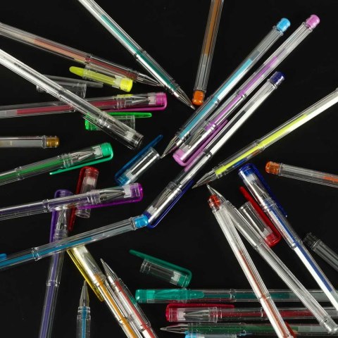 Długopisy żelowe kolorowe brokatowe zestaw 25szt.