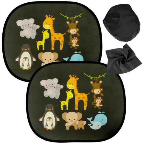 Kurtyna statyczna przeciwsłoneczna osłona okna samochodu zwierzęta zestaw 2 szt.