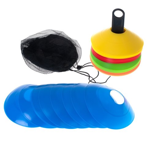 Pachołki treningowe piłkarskie grzybki talerzyki zestaw 50 sztuk