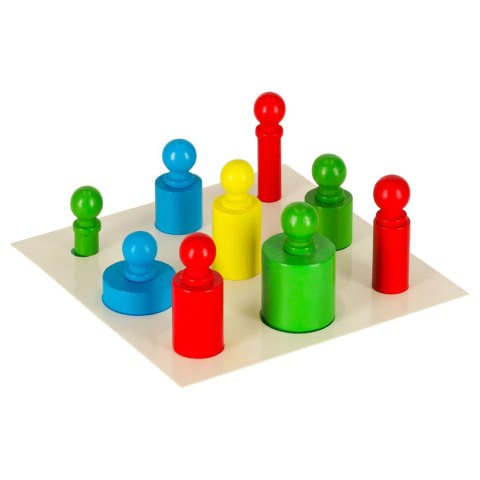 Odważniki cylindry drewniane gra układanka montessori kolorowe