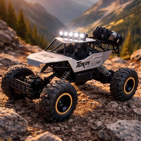 Samochód zdalnie sterowany na pilota RC Rock Crawler 1:12 4WD METAL srebrny