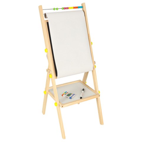 Tablica magnetyczna kredowa dwustronna drewniana literki kreda 38x37x90cm