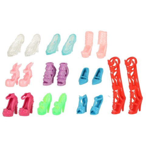 Ubranka dla lalek sukienki buciki biżuteria duży zestaw XL 34 elementy