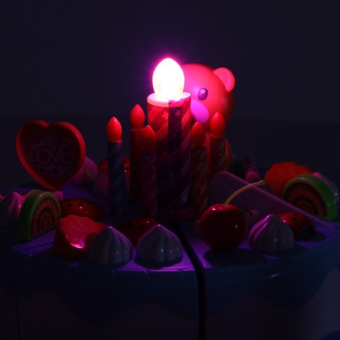 Tort urodzinowy do krojenia na rzepy kuchnia 80 elementów niebieski