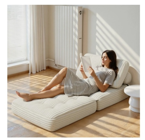 BEALIFE Składana kanapa 3 w 1 | | 85x85x60 cm | AR32, kolor WHITE