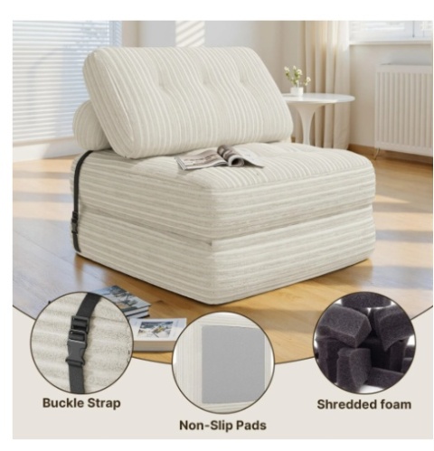 BEALIFE Składana kanapa 3 w 1 | | 85x85x60 cm | AR32, kolor WHITE