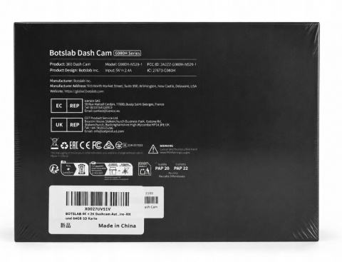 BOTSLAB Dash Cam G980H – Wideorejestrator Samochodowy 4K UHD GPS WiFi