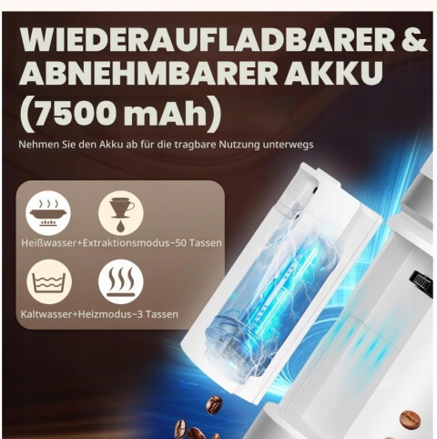 Ekspres Do Kawy Bostar JN-03 Przenośny Elektryczny 3W1 Kapsułki LED 80ml