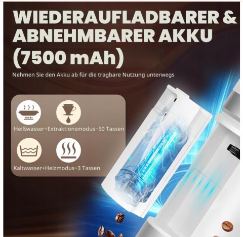 Ekspres Do Kawy Bostar JN-03 Przenośny Elektryczny 3W1 Kapsułki LED 80ml