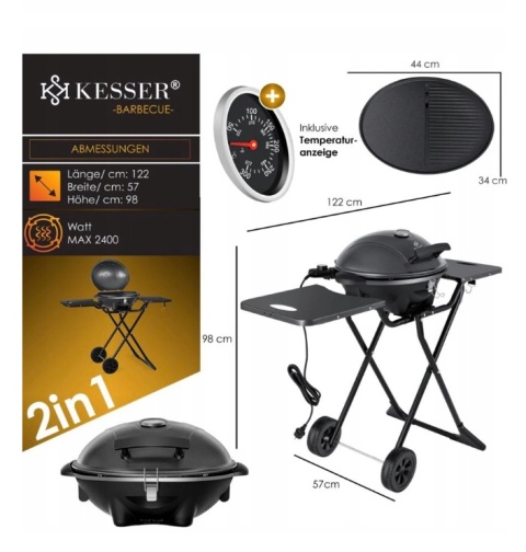 Elektryczny Grill KE-2w1 Wygodne Grillowanie Bez Dymu Grll KESSER