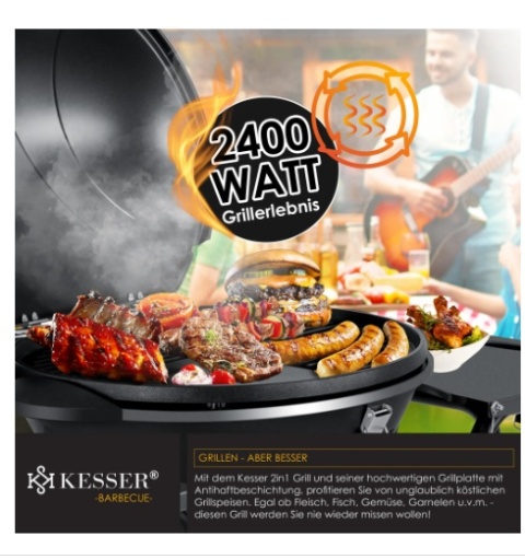 Elektryczny Grill KE-2w1 Wygodne Grillowanie Bez Dymu Grll KESSER