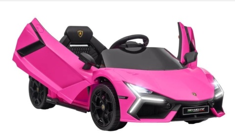 Elektryczny samochodzik dla dzieci Lamborghini Revuelto, 12V | Kolor: Różowy | Wymiary: 60x105x40 cm