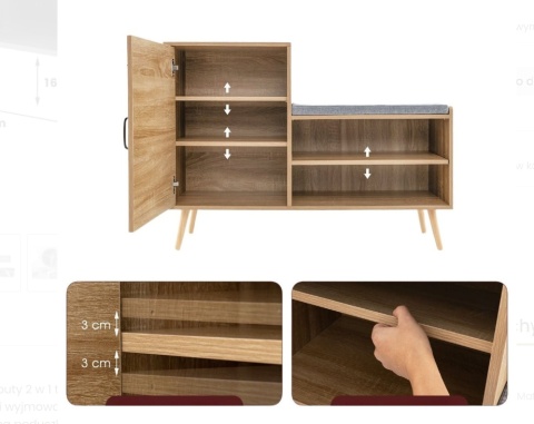 Rattanowa szafka na buty 2 w 1