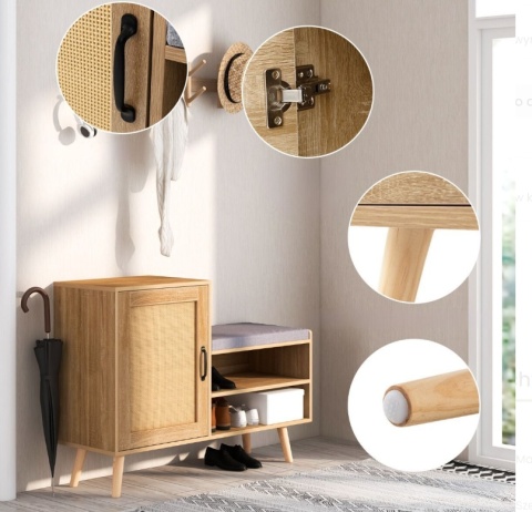 Rattanowa szafka na buty 2 w 1