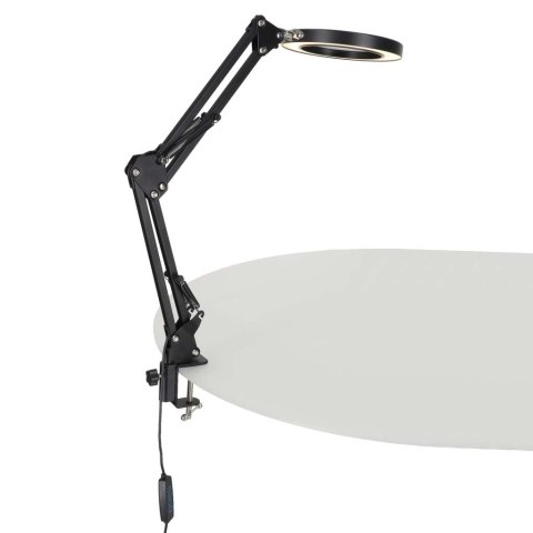 Lampka na biurko biurkowa LED z lupą szkło powiększające obrotowy wysięgnik 2 sposoby mocowania