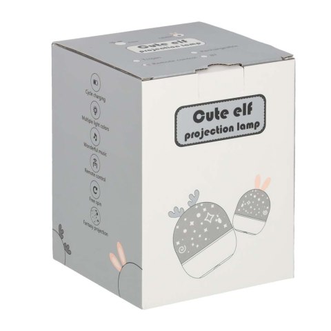 Lampka nocna projektor gwiazd LED USB obrotowy 6 motywów pilot królik