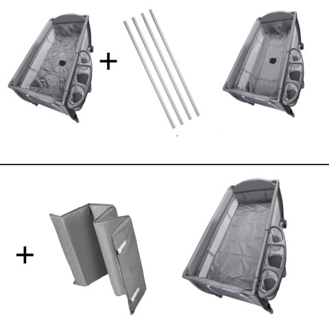 Łóżeczko dziecięce turystyczne składane kojec materac dla dzieci dwupoziomowe przewijak