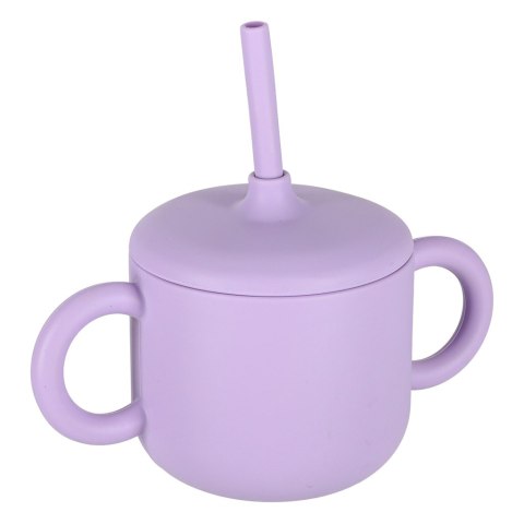 Naczynia silikonowe dla dzieci zestaw 8 elementów fioletowe
