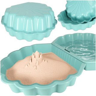 Piaskownica zamykana basen Muszelka Twins podwójna 2w1 160x87,5x19,5cm miętowa