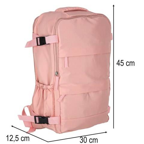 Plecak turystyczny kabinowy podróżny bagaż podręczny różowy 45x30 cm