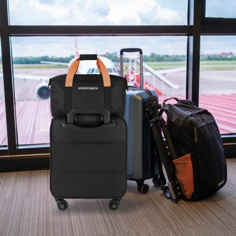 Torba podróżna sportowa bagaż podręczny do samolotu turystyczna czarna