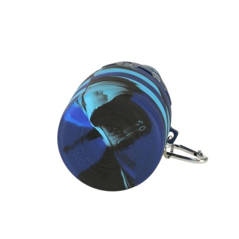 Butelka na wodę bidon silikonowy składany z uchwytem BPA FREE 500ml niebieski