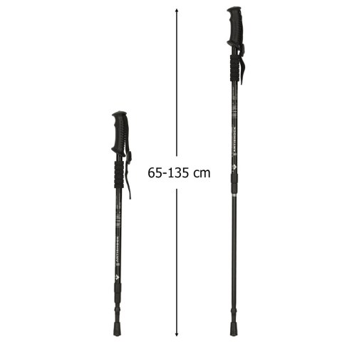 Kijki kije trekkingowe składane spacerowe do chodzenia nakładki 2 sztuki czarne