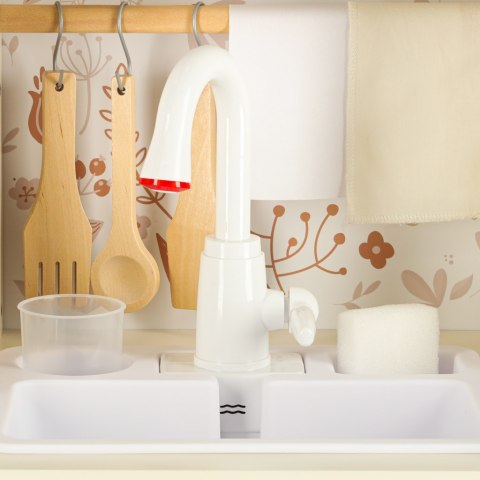 Kuchnia dla dzieci drewniana kran z wodą dźwięki światła 90cm