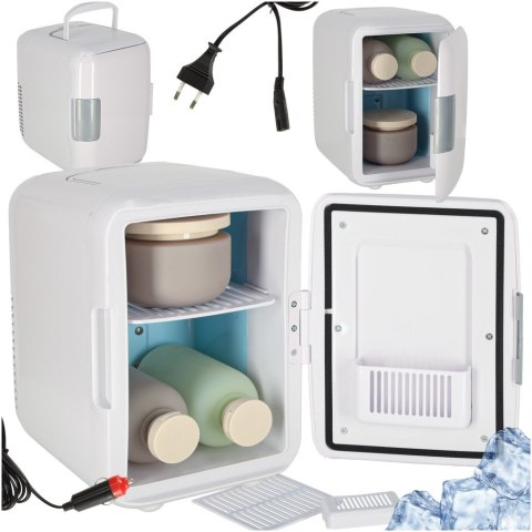 Lodówka turystyczna elektryczna samochodowa mini na jedzenie kosmetyki grzanie chłodzenie 2w1 3,4L biała