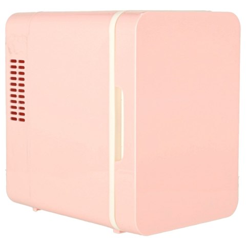 Lodówka turystyczna elektryczna samochodowa mini na jedzenie kosmetyki grzanie chłodzenie 2w1 4L różowa